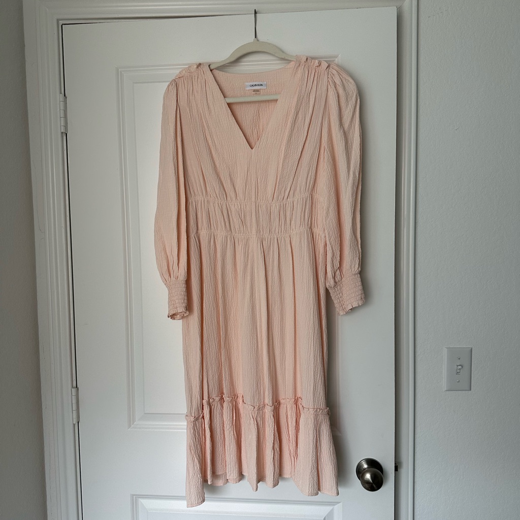 Baby Pink Calvin Klein Midi Dress